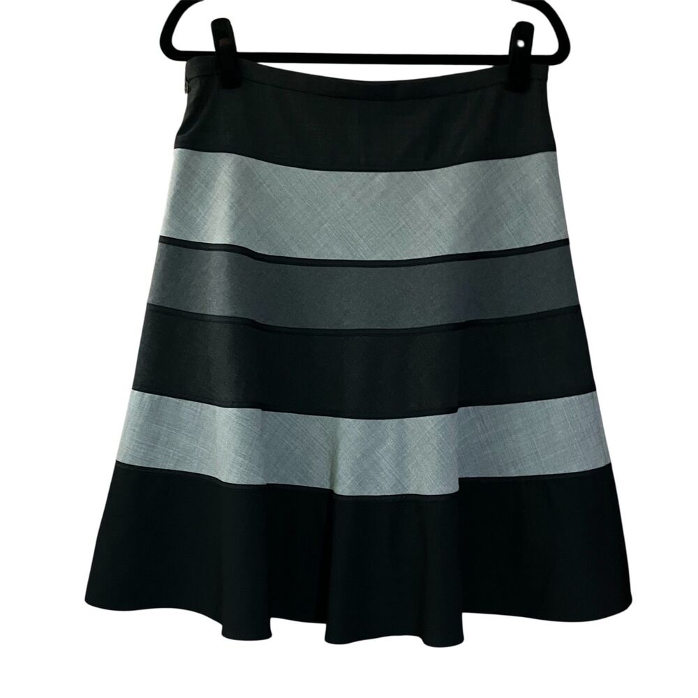 BCBGMaxAzria wool blend color block flare mini skirt
